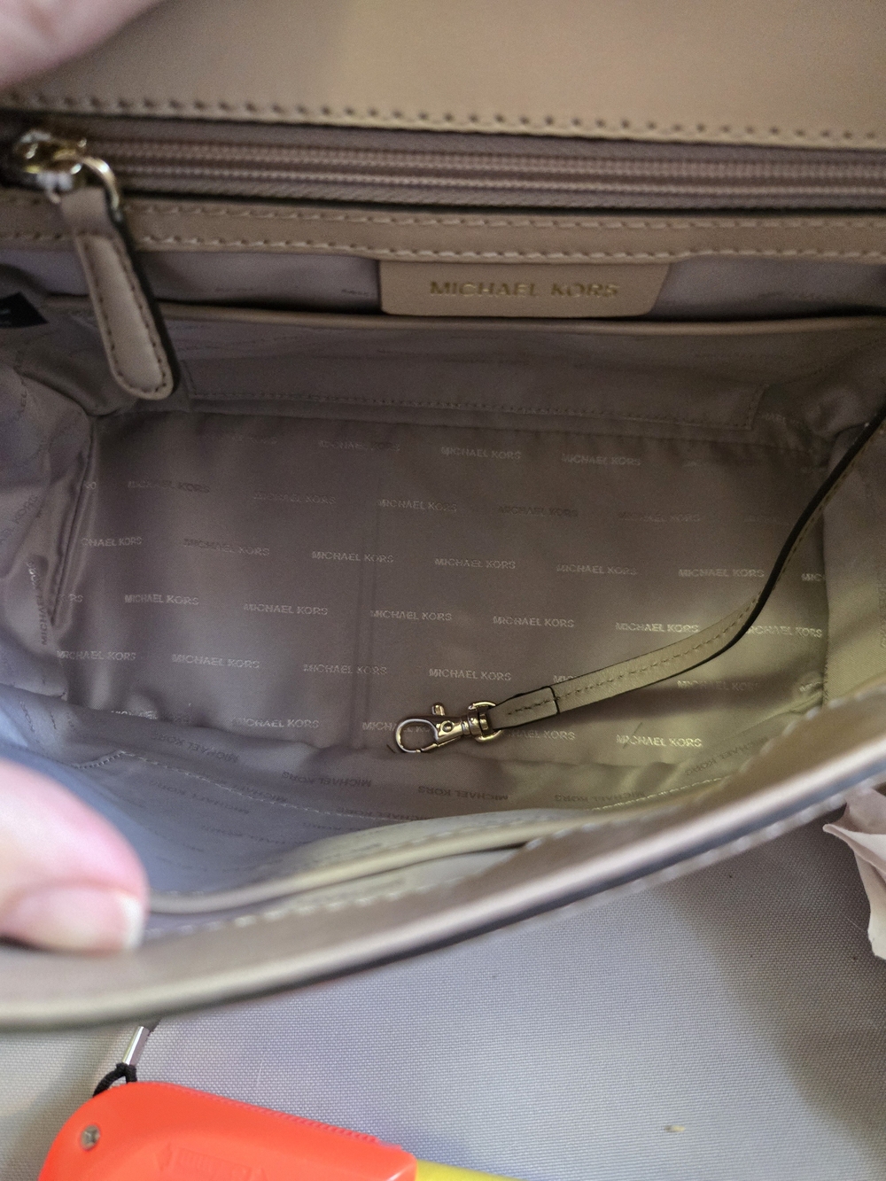 Michael Kors Taupe Leather Top-Handle Satchel - Picture 5 of 8